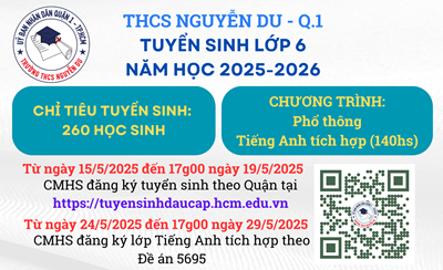 Tuyển sinh đầu cấp - Lớp 6 - Năm học 2025-2026